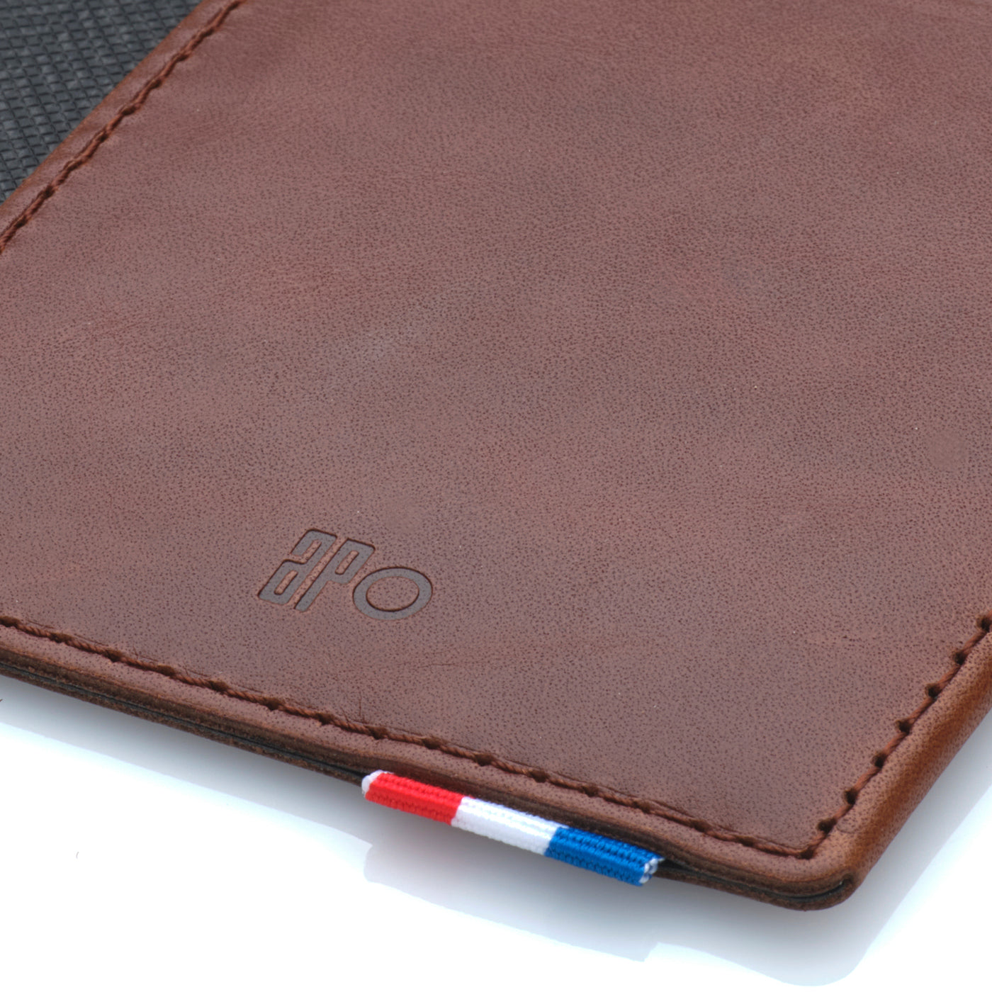 JOCE - Porte-cartes vertical à poche en cuir patiné - Chocolat