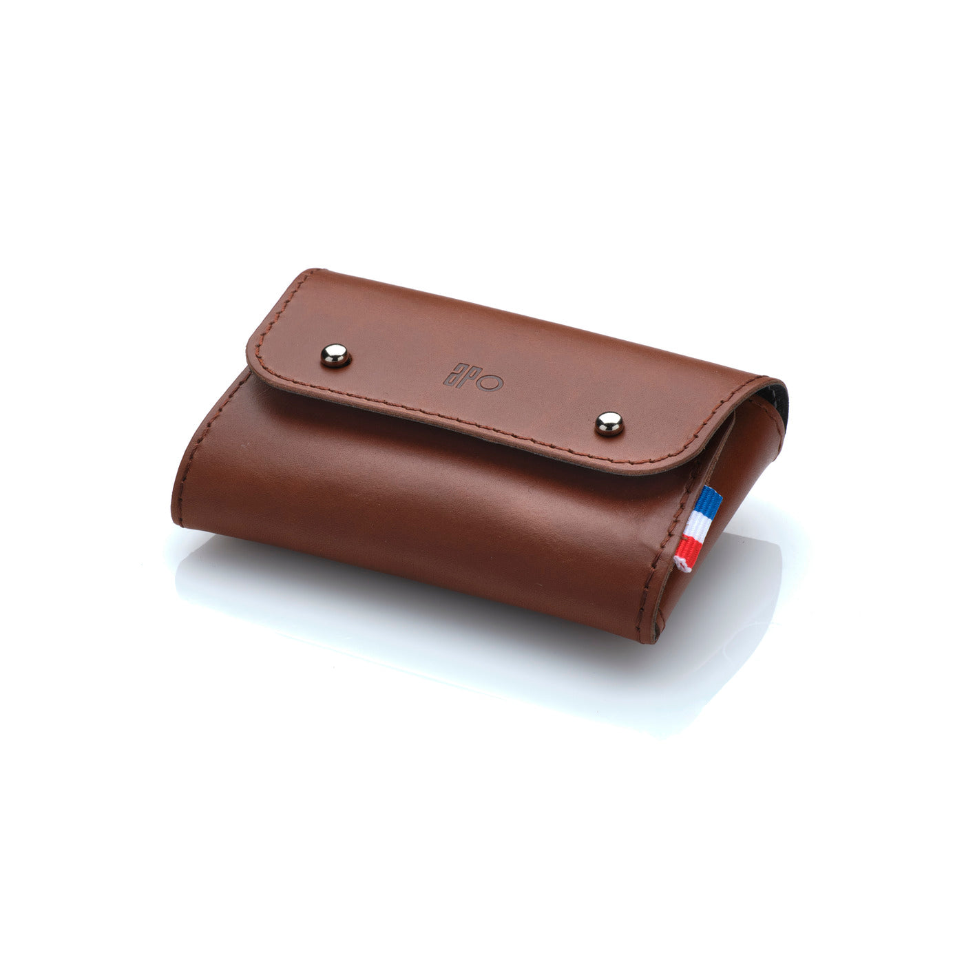 JEREM - Porte-monnaie et porte-cartes grande contenance en cuir patiné - Chocolat