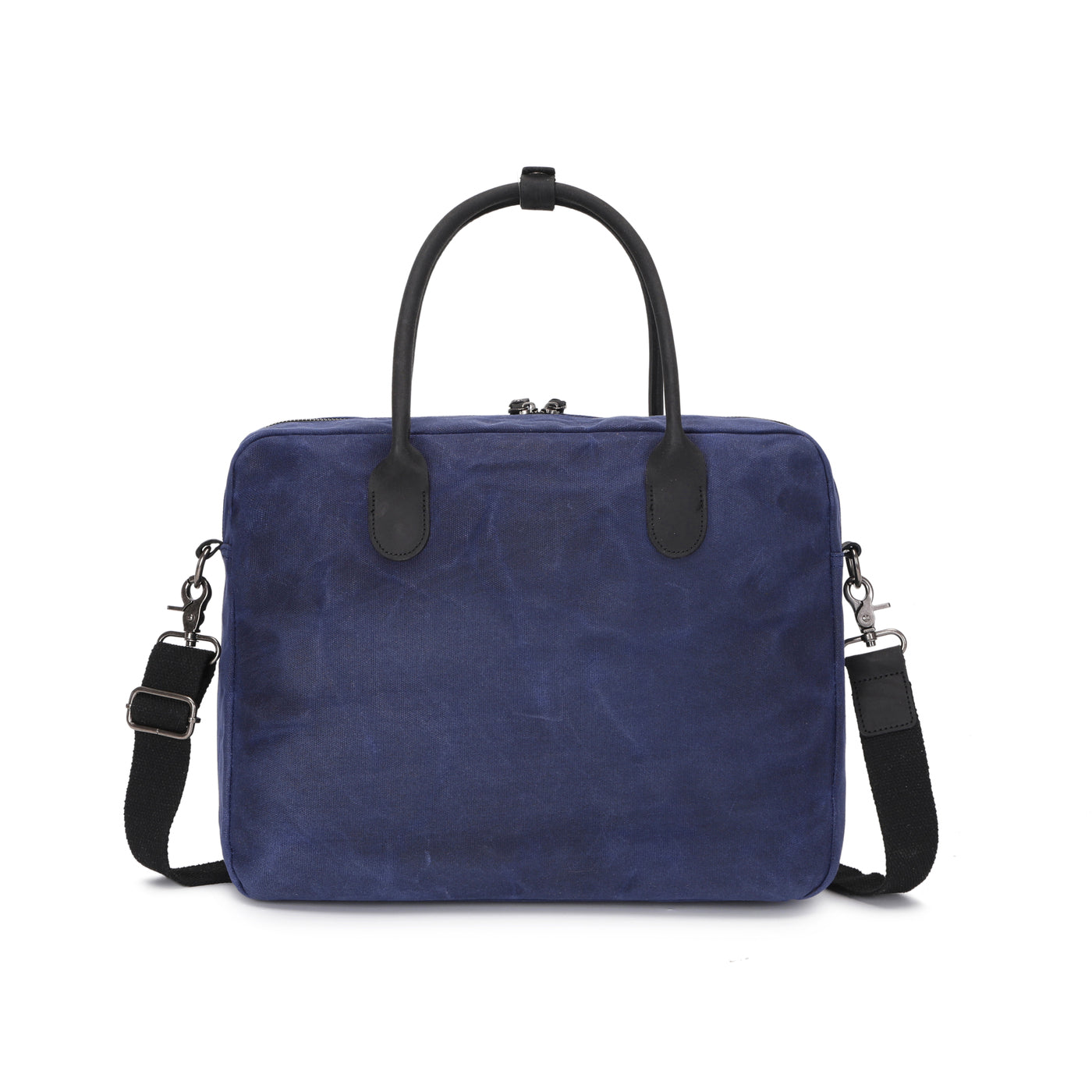 YANN - Sacoche en cuir véritable et toile enduite - Bleu