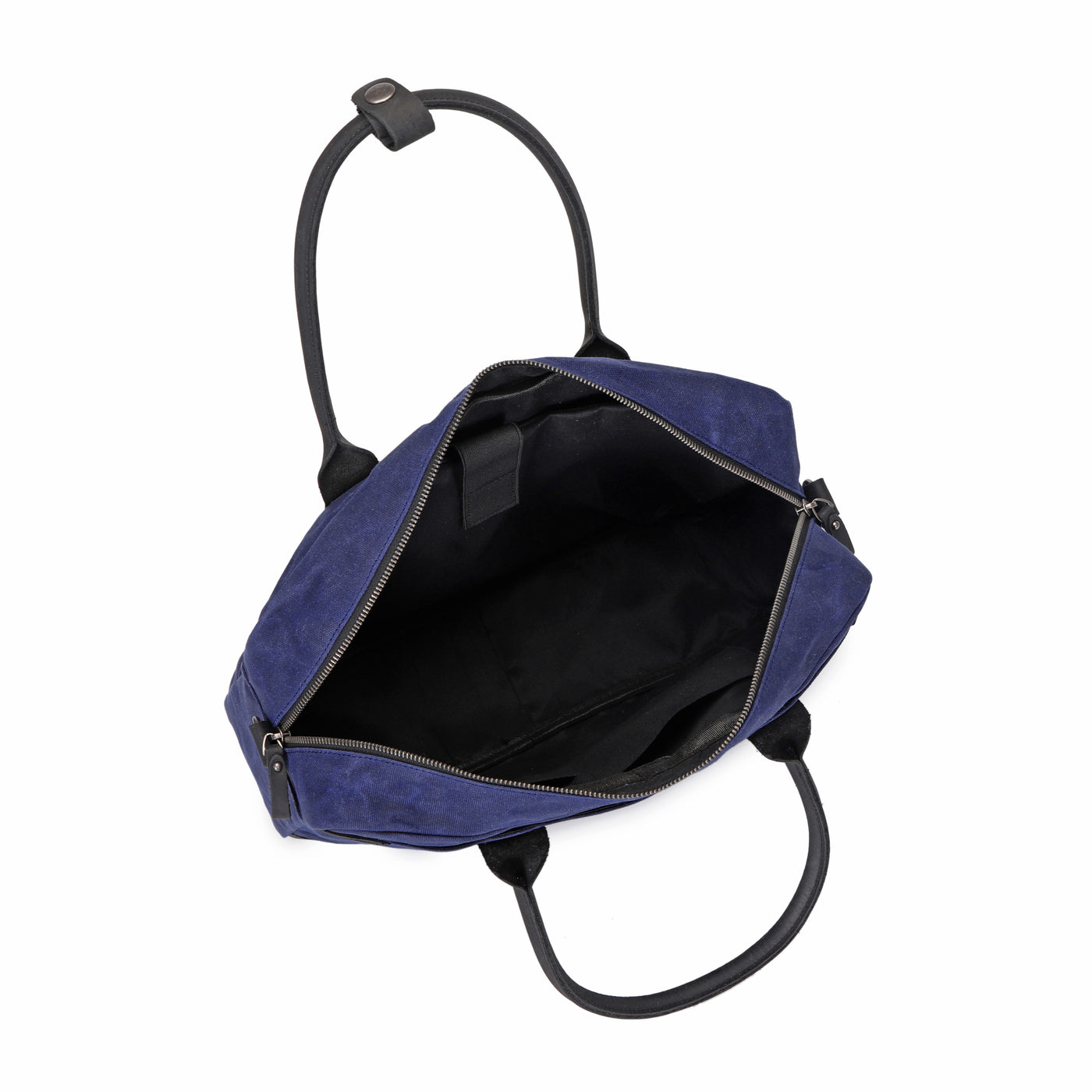 YANN - Sacoche en cuir véritable et toile enduite - Bleu