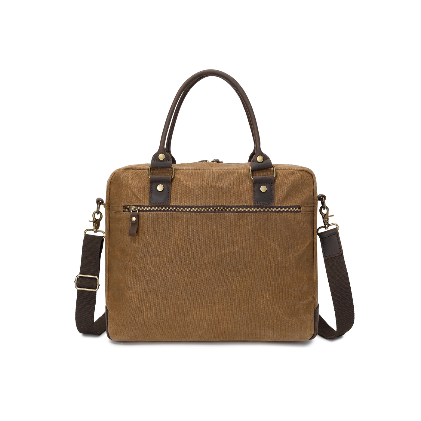 MICK - Sacoche en cuir véritable et toile enduite - Camel