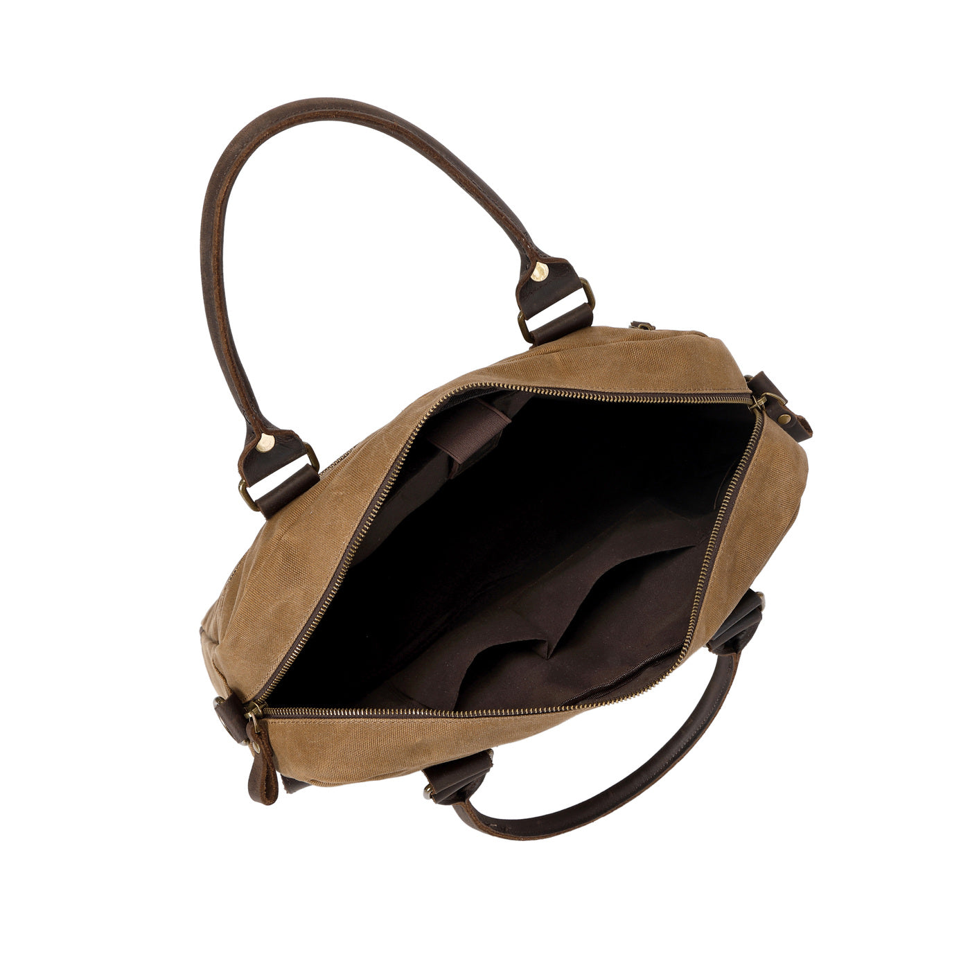 MICK - Sacoche en cuir véritable et toile enduite - Camel