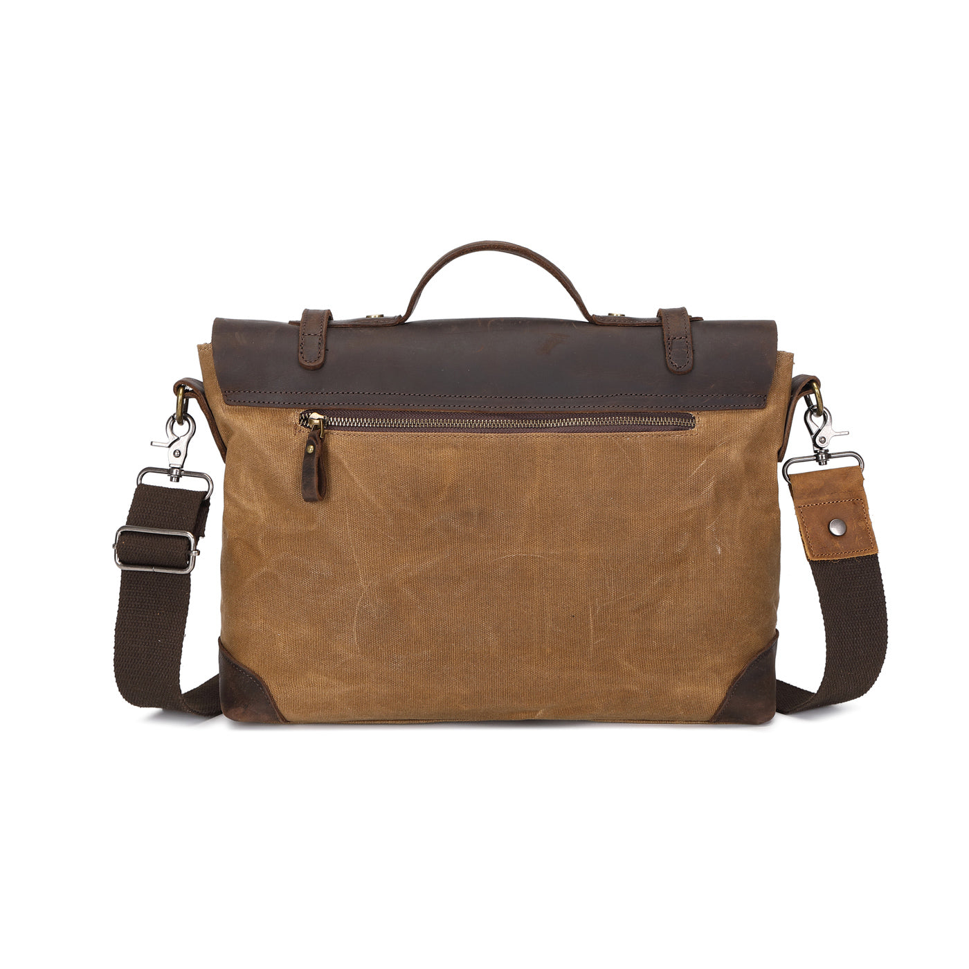 DAN - Sacoche en cuir véritable et toile enduite - Camel