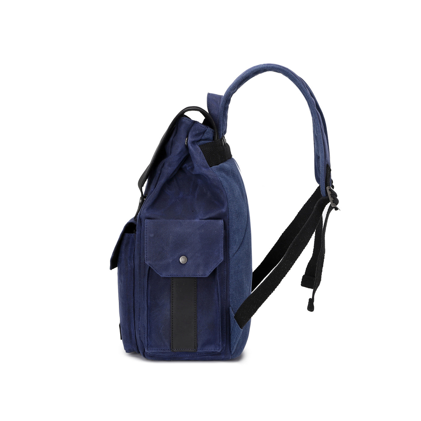 ALI - Sac à dos en cuir véritable et toile enduite - Bleu