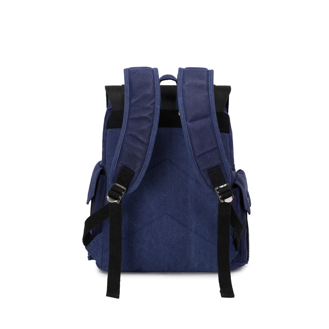 ALI - Sac à dos en cuir véritable et toile enduite - Bleu