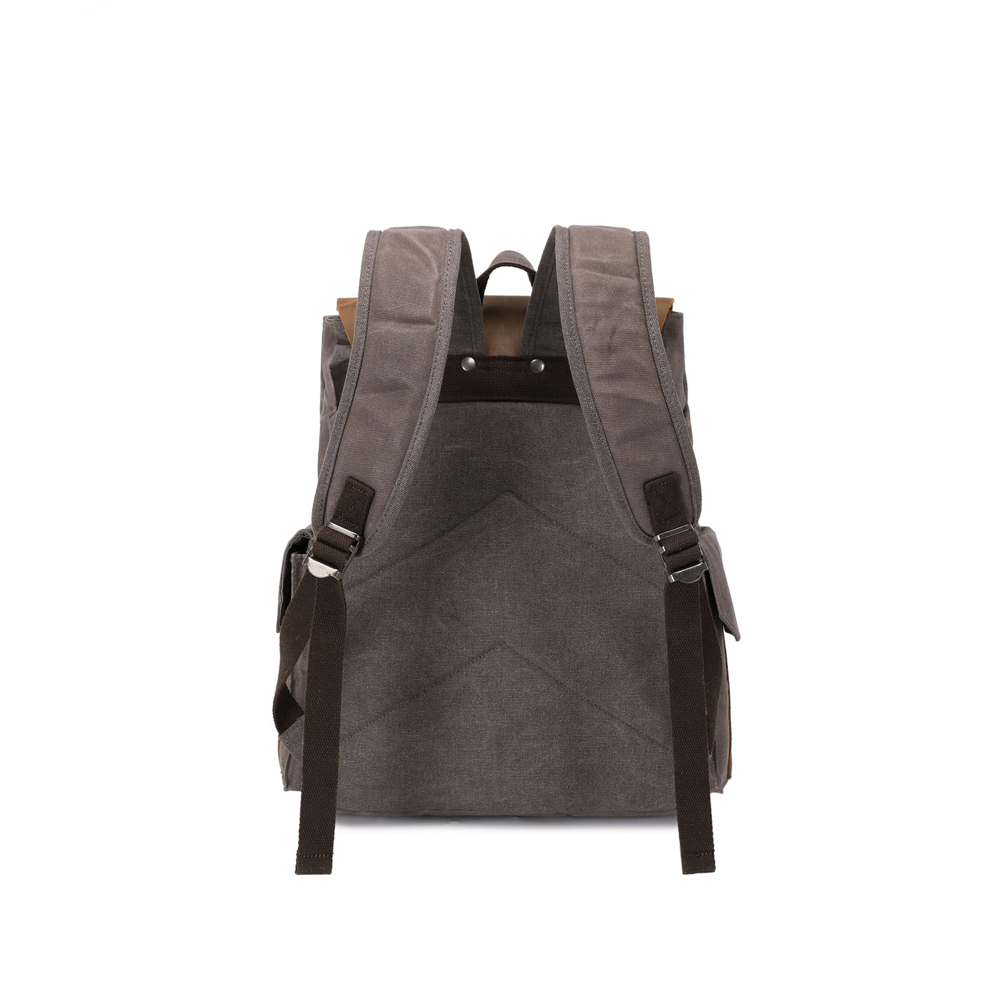 ALI - Sac à dos en cuir véritable et toile enduite - Gris