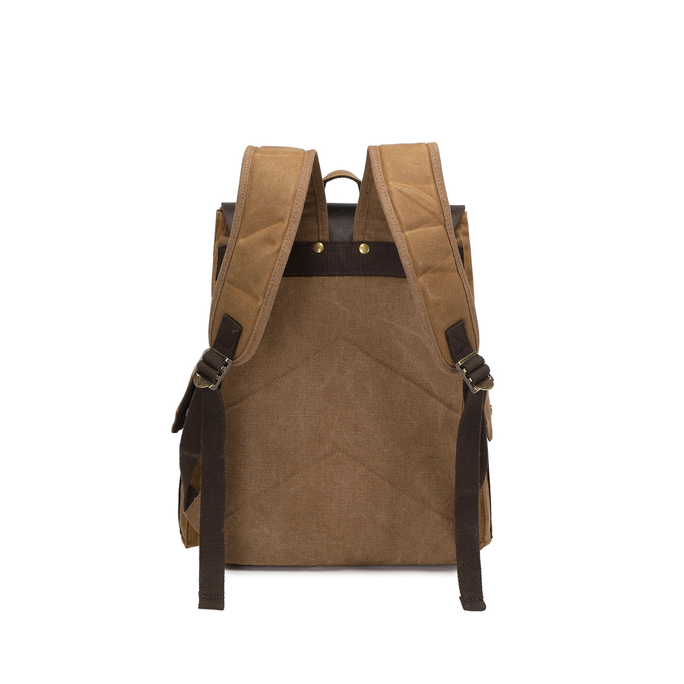 ALI - Sac à dos en cuir véritable et toile enduite - Camel