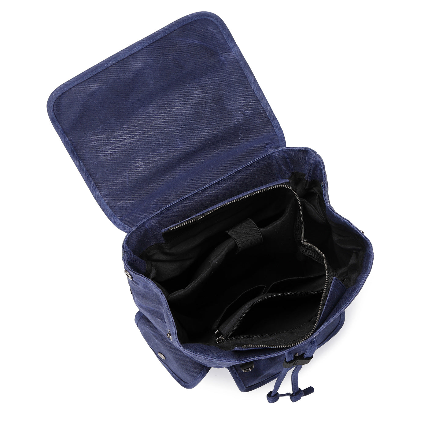 BILL - Sac à dos en cuir véritable et toile enduite - Bleu