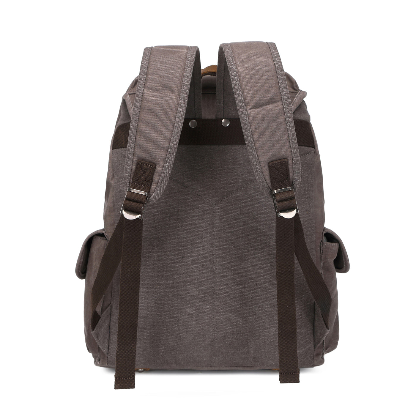 BILL - Sac à dos en cuir véritable et toile enduite - Gris