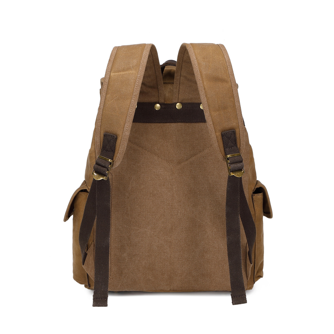 BILL - Sac à dos en cuir véritable et toile enduite - Camel