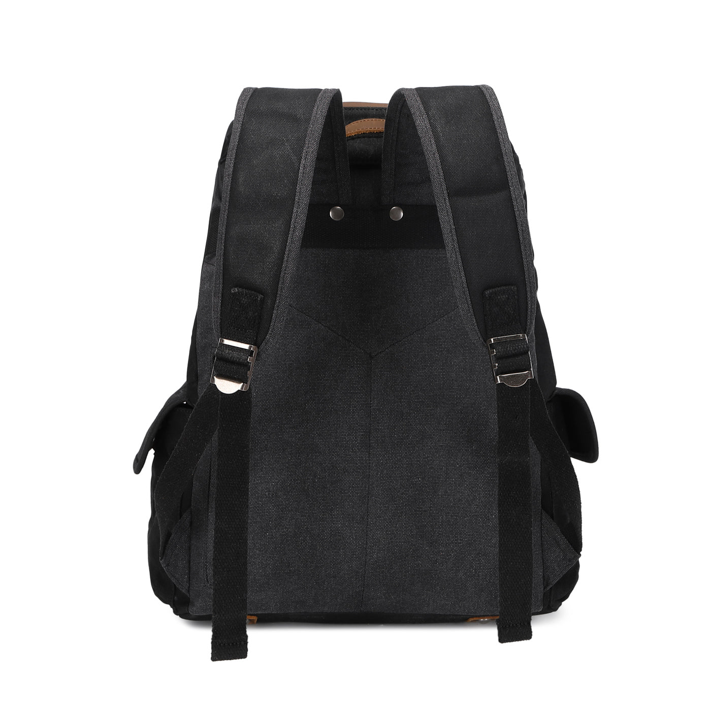 BILL - Sac à dos en cuir véritable et toile enduite - Noir