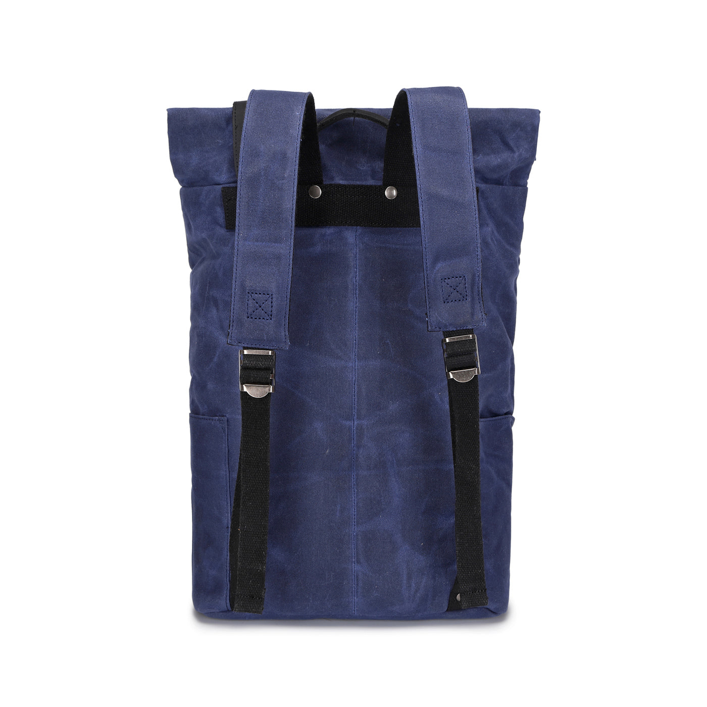 JACK - Sac à dos en cuir véritable et toile enduite - Bleu