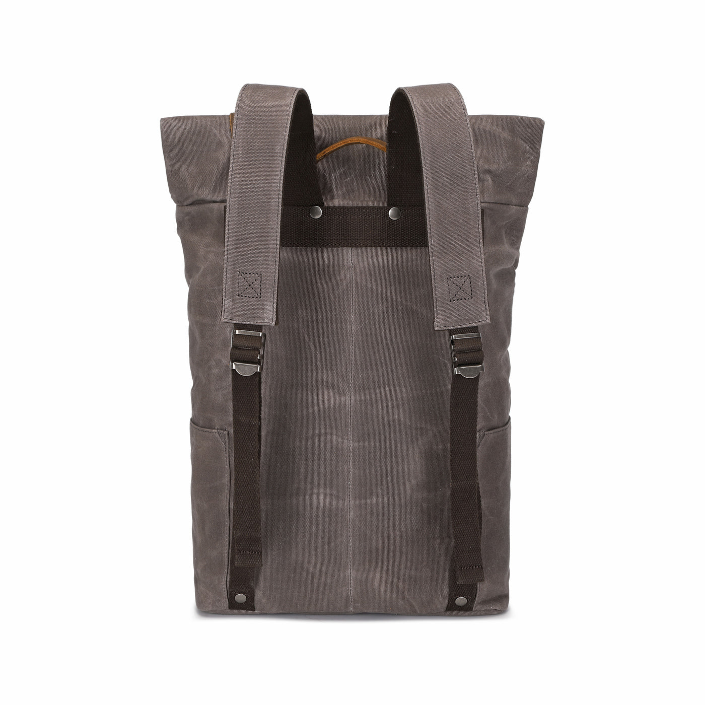 JACK - Sac à dos en cuir véritable et toile enduite - Gris