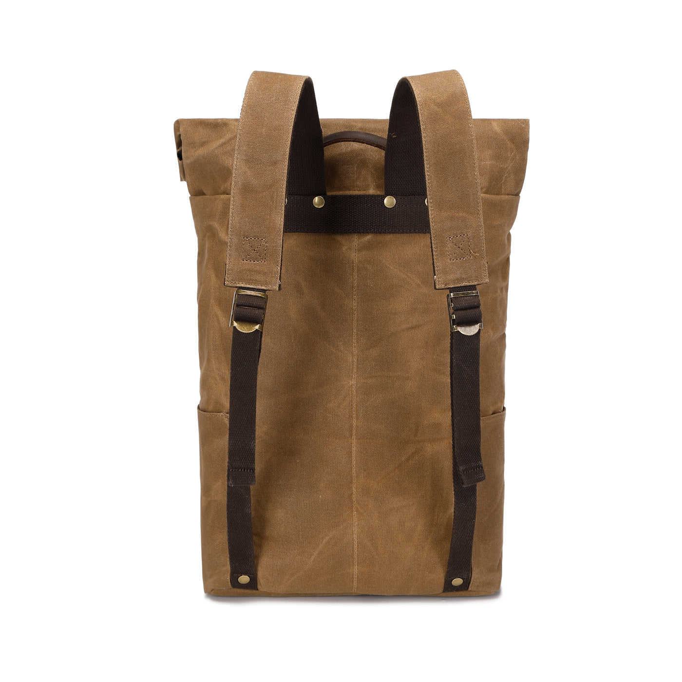 JACK - Sac à dos en cuir véritable et toile enduite - Camel