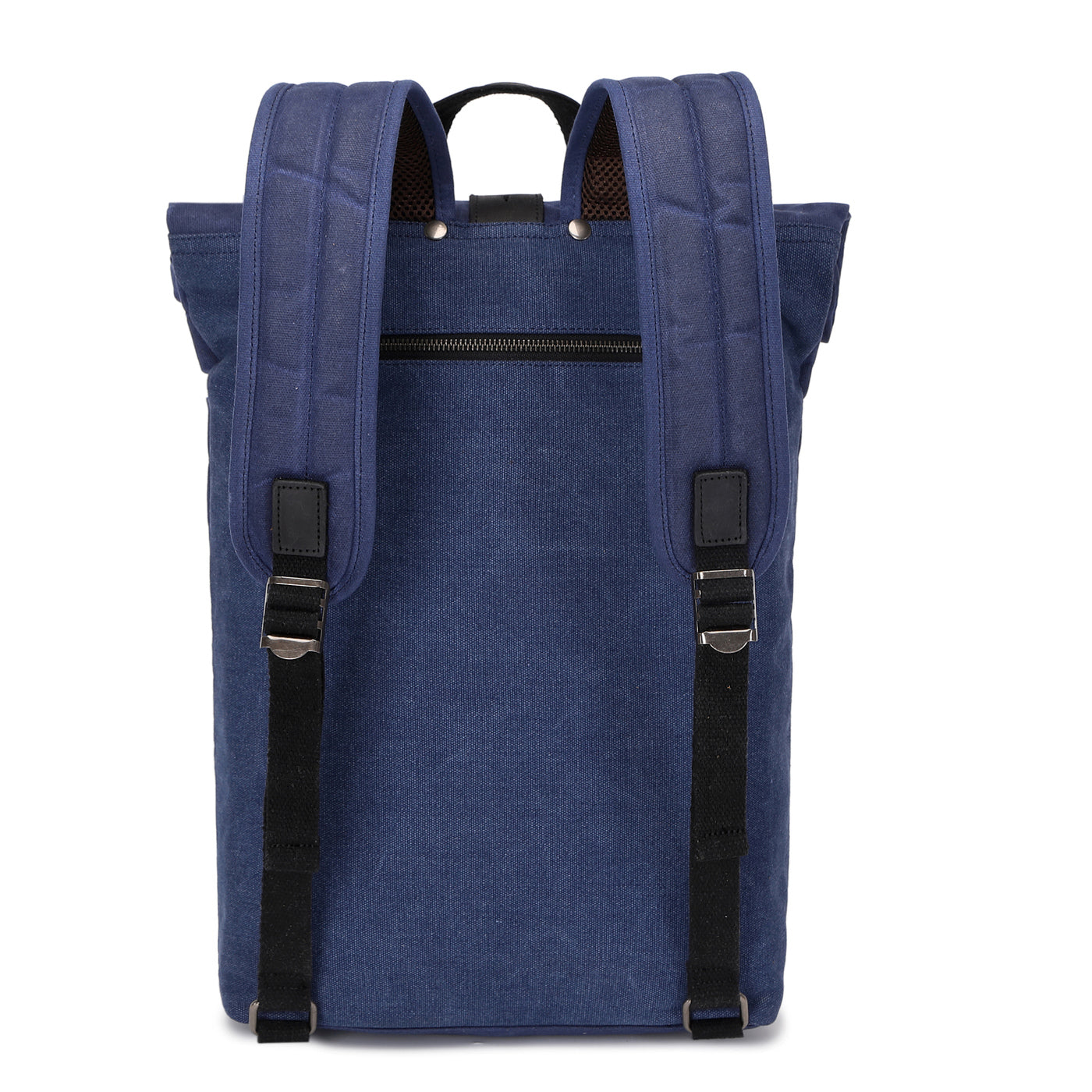 STAN - Sac à dos en cuir véritable et toile enduite - Bleu