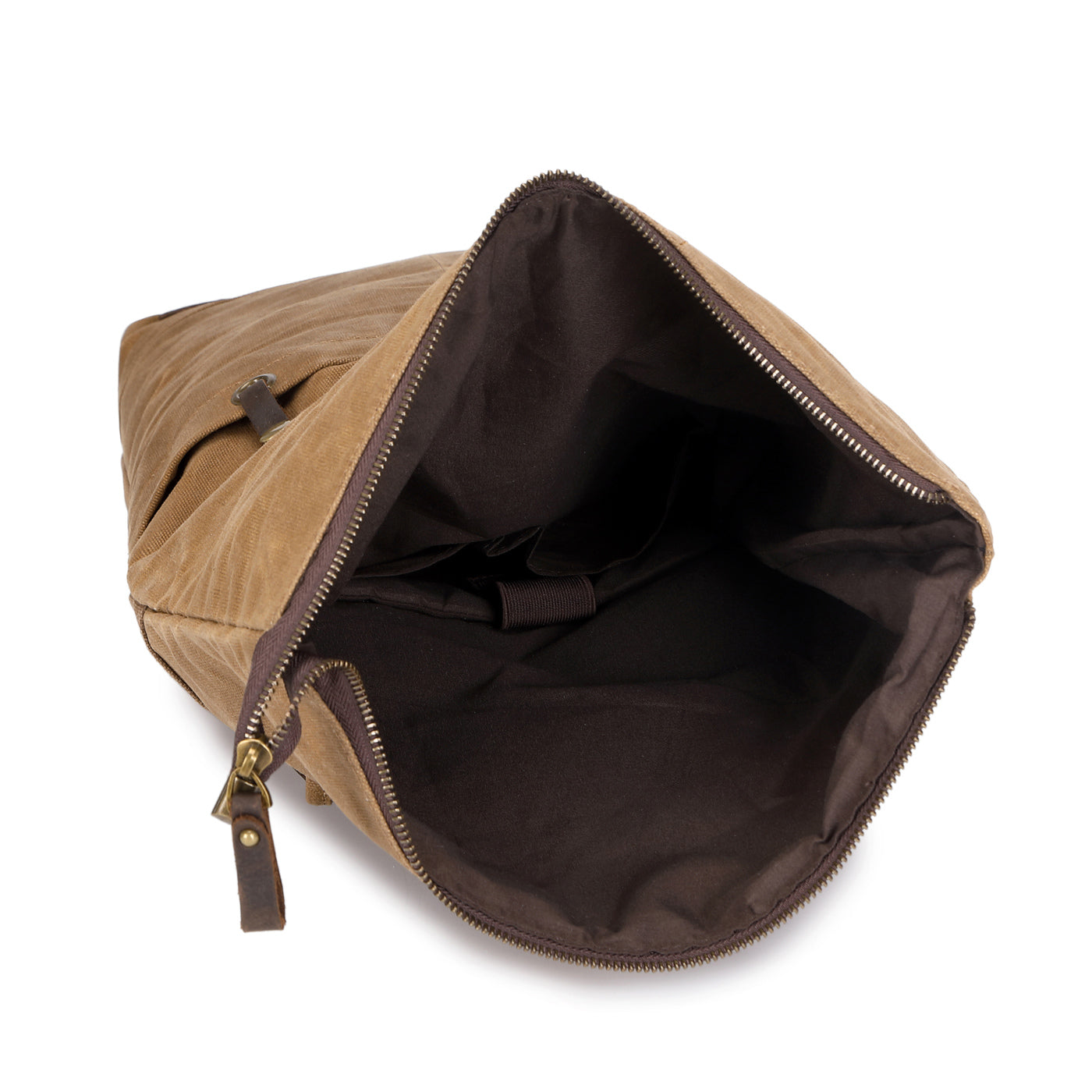 STAN - Sac à dos en cuir véritable et toile enduite - Camel