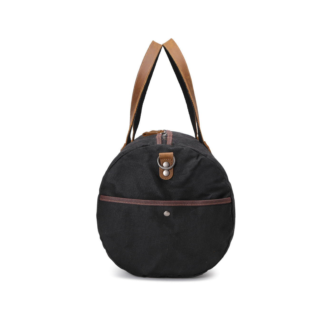 FERDI - Sac polochon en cuir véritable et toile enduite - Noir