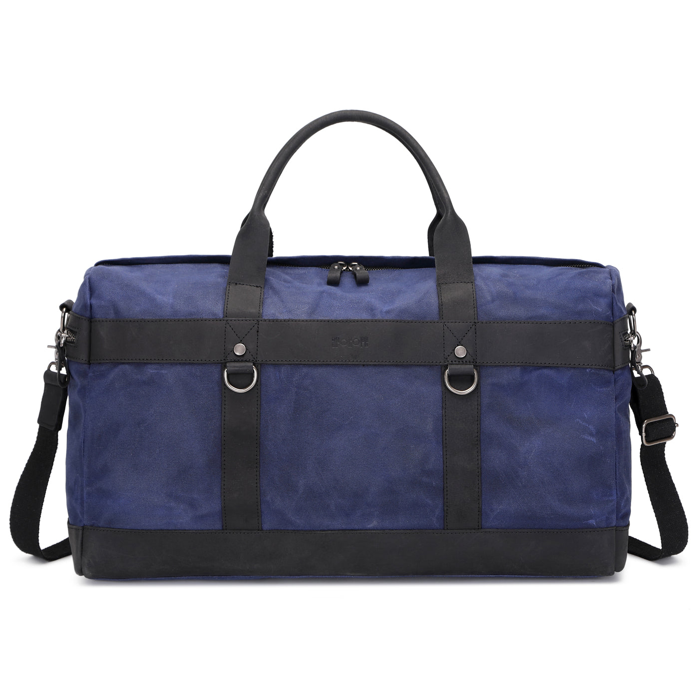 VLAD - Sac de voyage en cuir véritable et toile enduite - Bleu