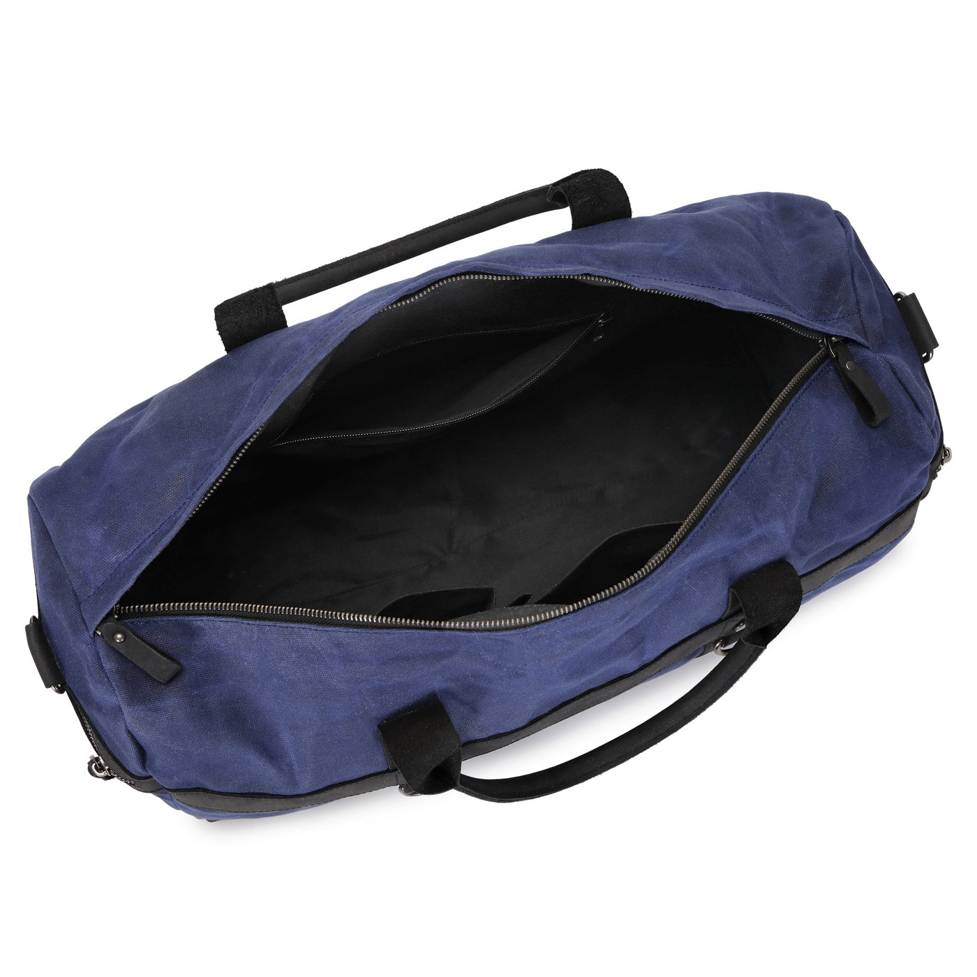 VLAD - Sac de voyage en cuir véritable et toile enduite - Bleu