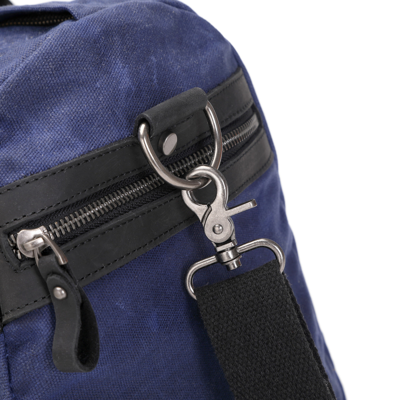 VLAD - Sac de voyage en cuir véritable et toile enduite - Bleu