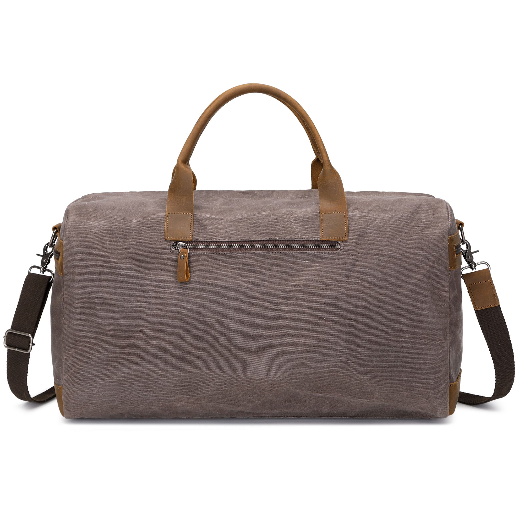 VLAD - Sac de voyage en cuir véritable et toile enduite - Gris