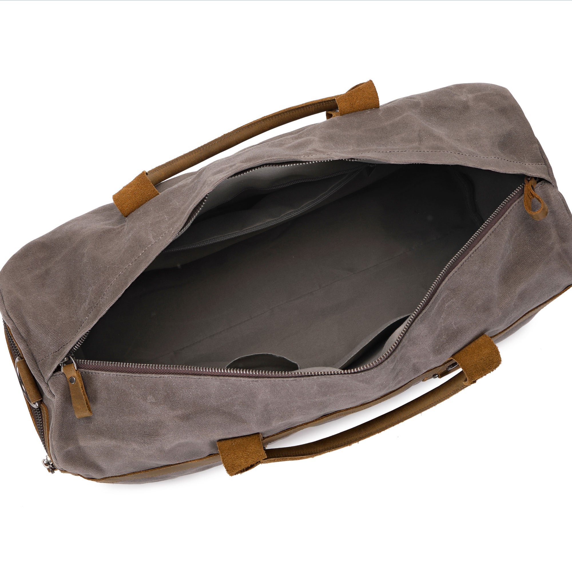 VLAD - Sac de voyage en cuir véritable et toile enduite - Gris