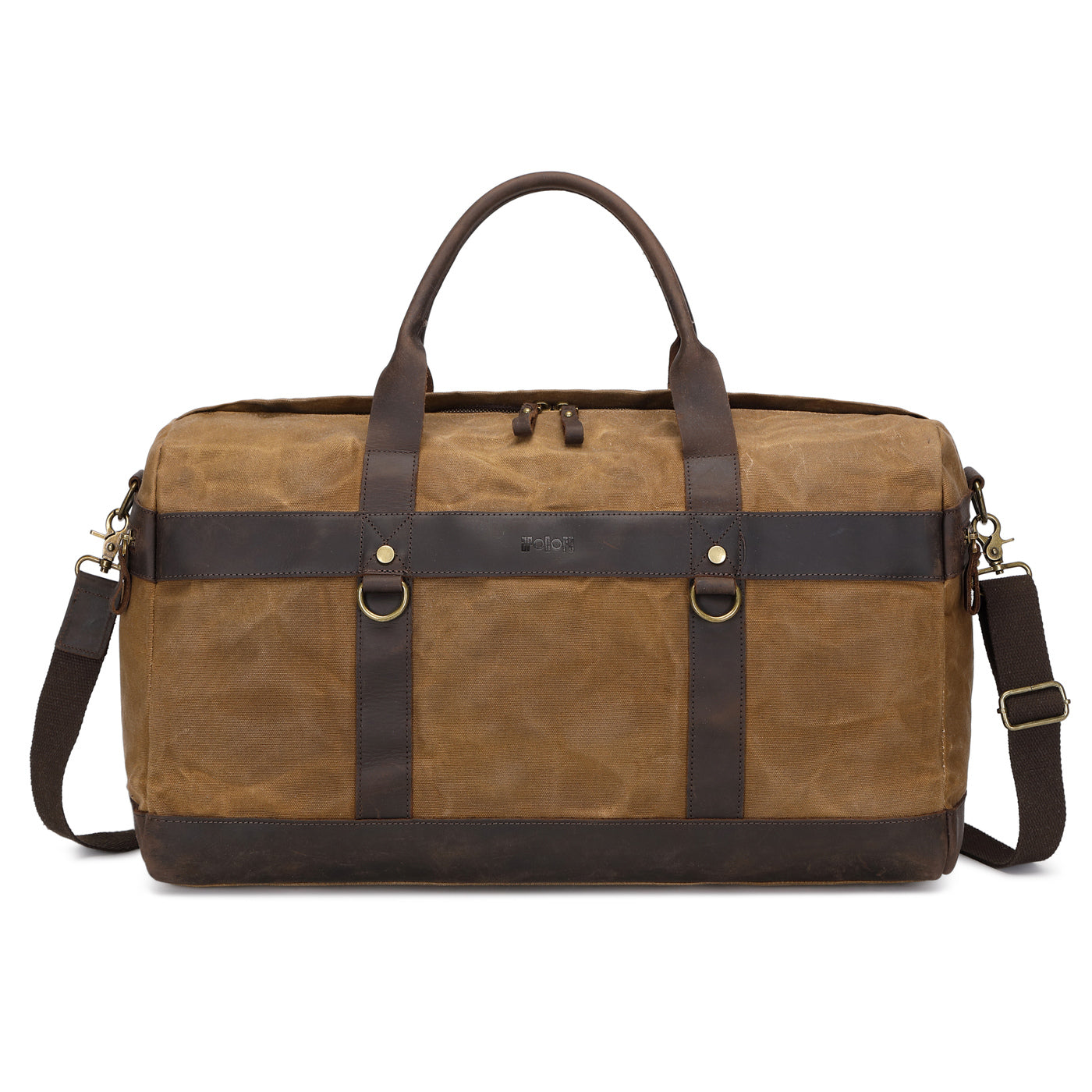 VLAD - Sac de voyage en cuir véritable et toile enduite - Camel