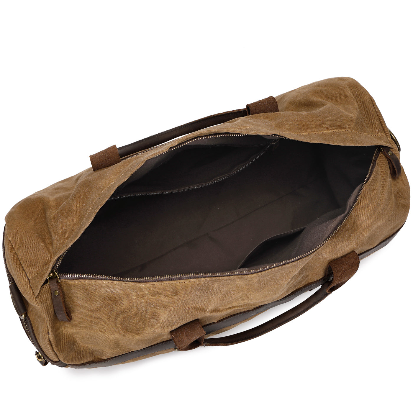 VLAD - Sac de voyage en cuir véritable et toile enduite - Camel