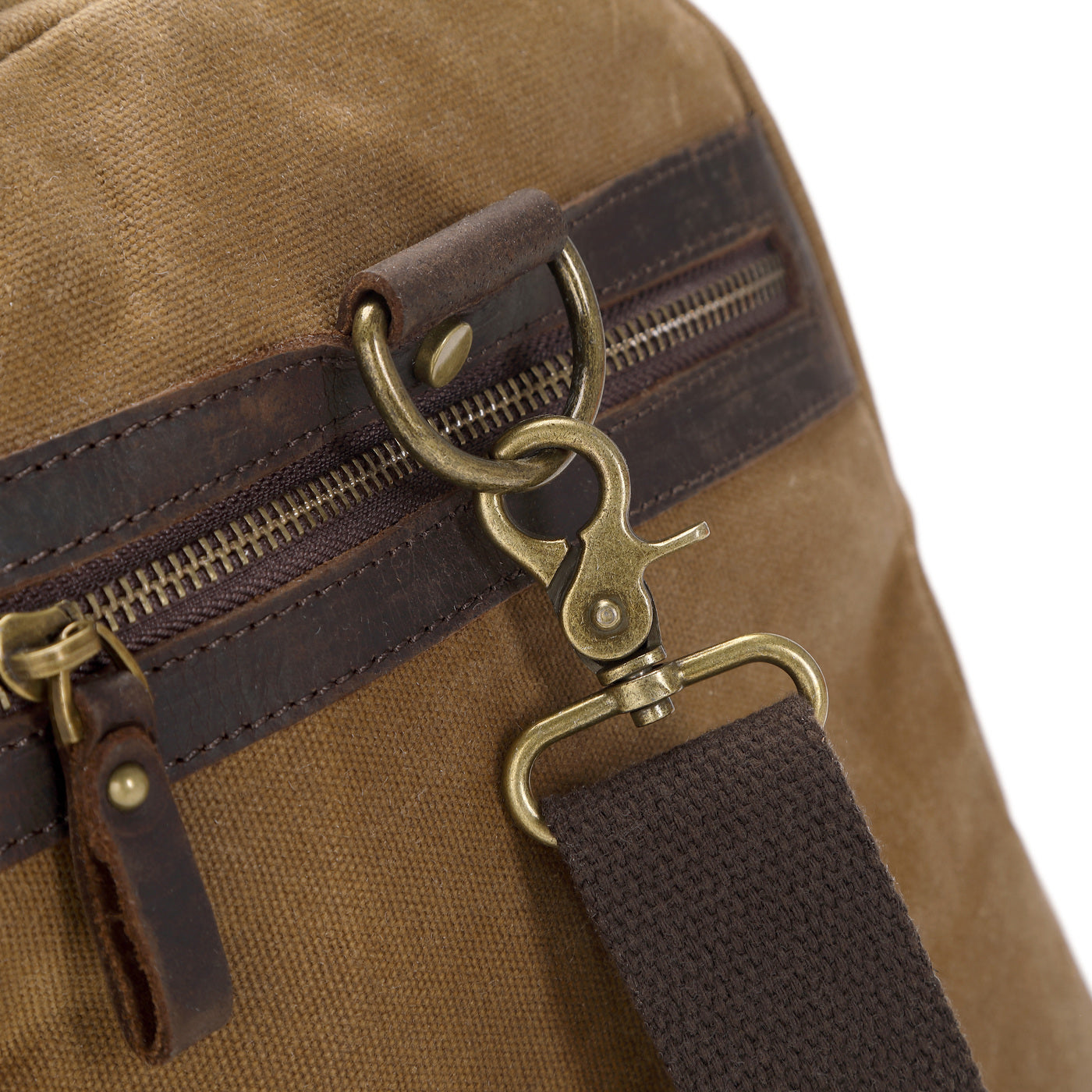 VLAD - Sac de voyage en cuir véritable et toile enduite - Camel