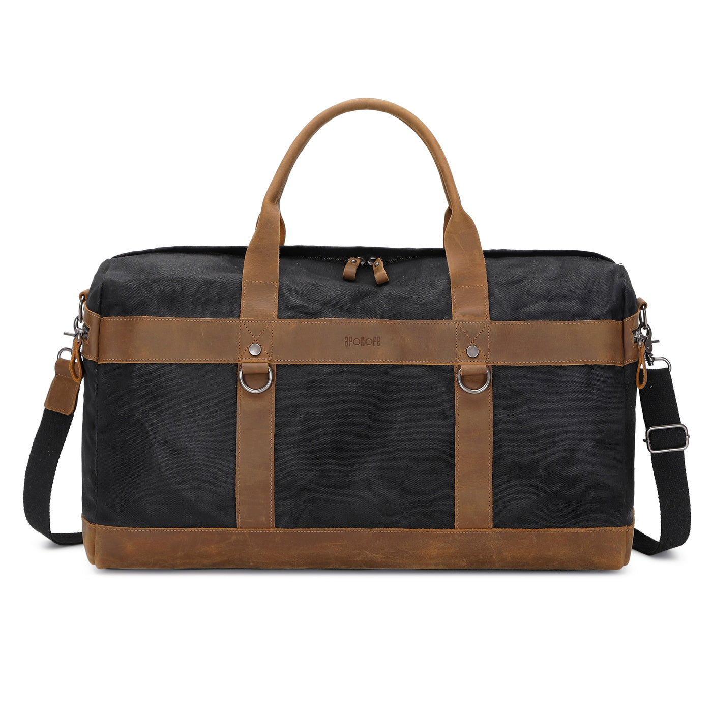 VLAD - Sac de voyage en cuir véritable et toile enduite - Noir