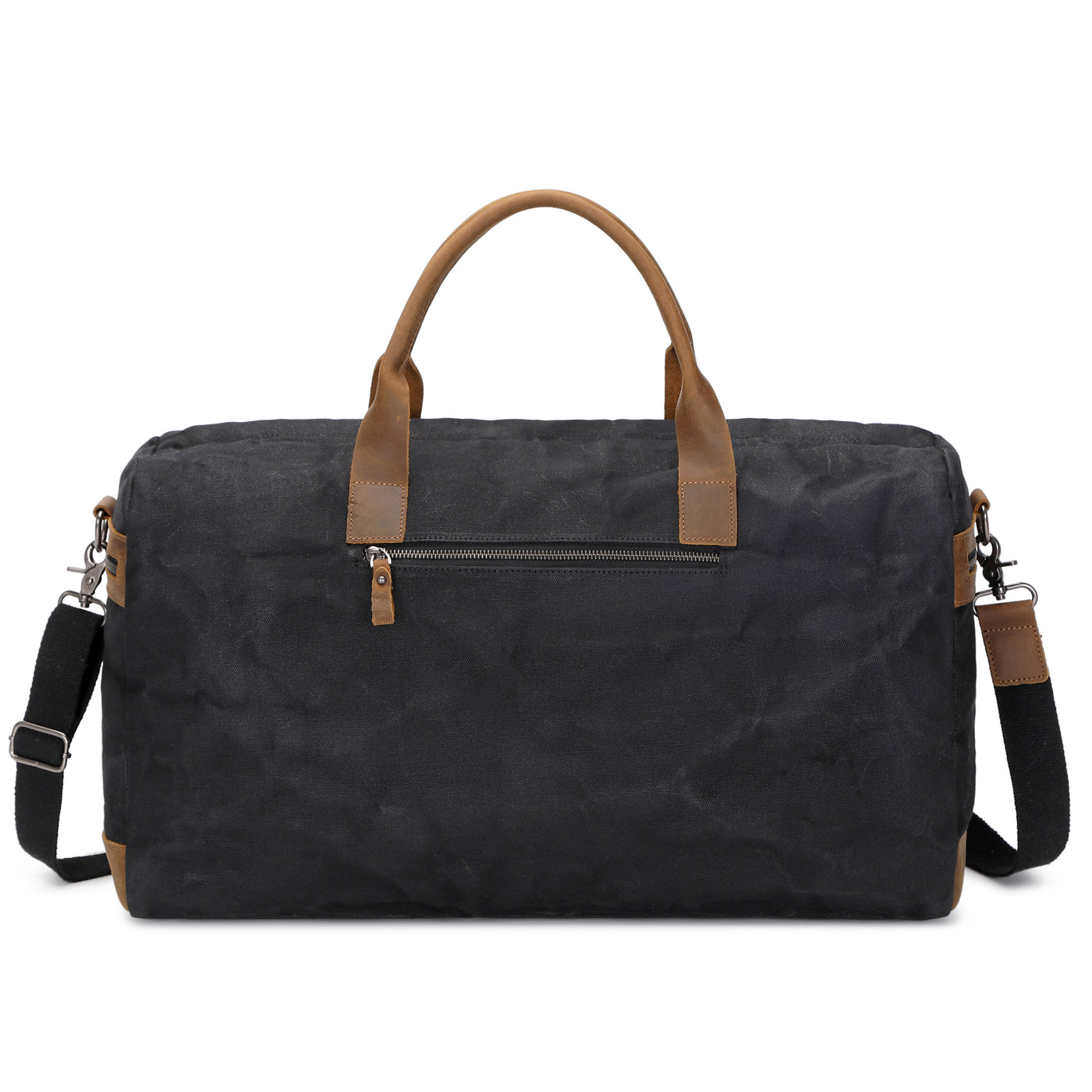 VLAD - Sac de voyage en cuir véritable et toile enduite - Noir