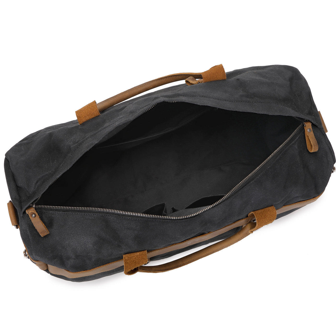 VLAD - Sac de voyage en cuir véritable et toile enduite - Noir