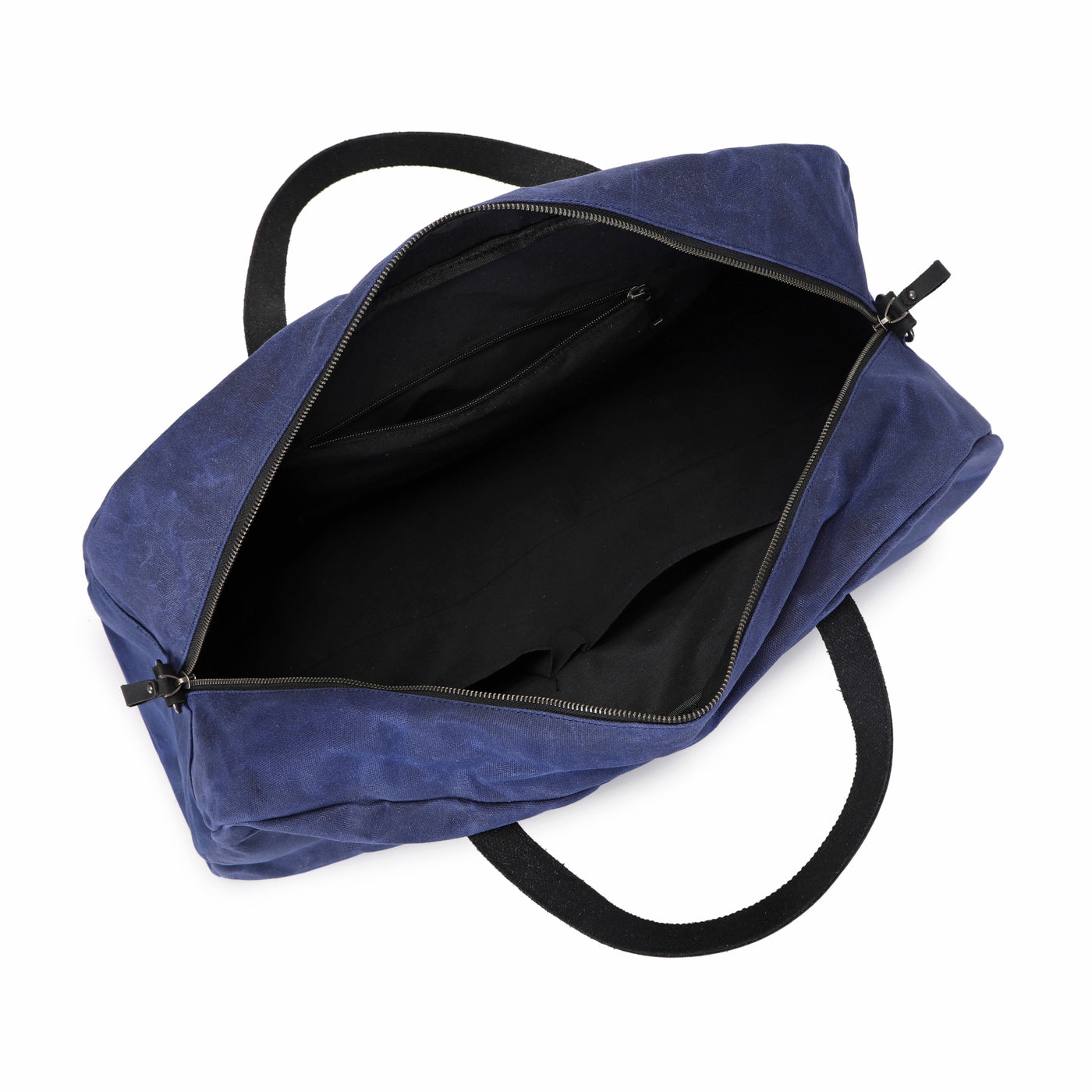 BOB - Sac de voyage en cuir véritable et toile enduite - Bleu