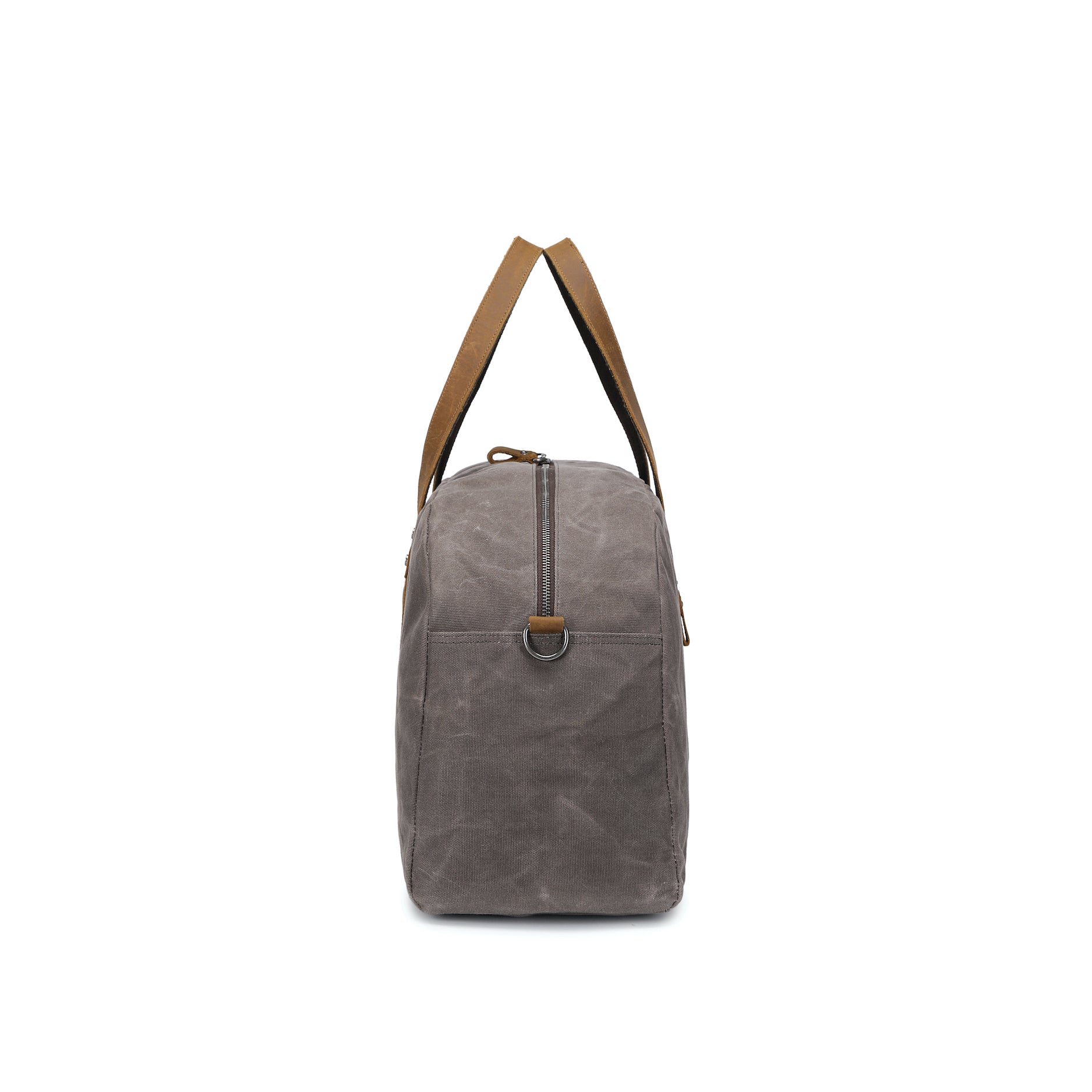 BOB - Sac de voyage en cuir véritable et toile enduite - Gris