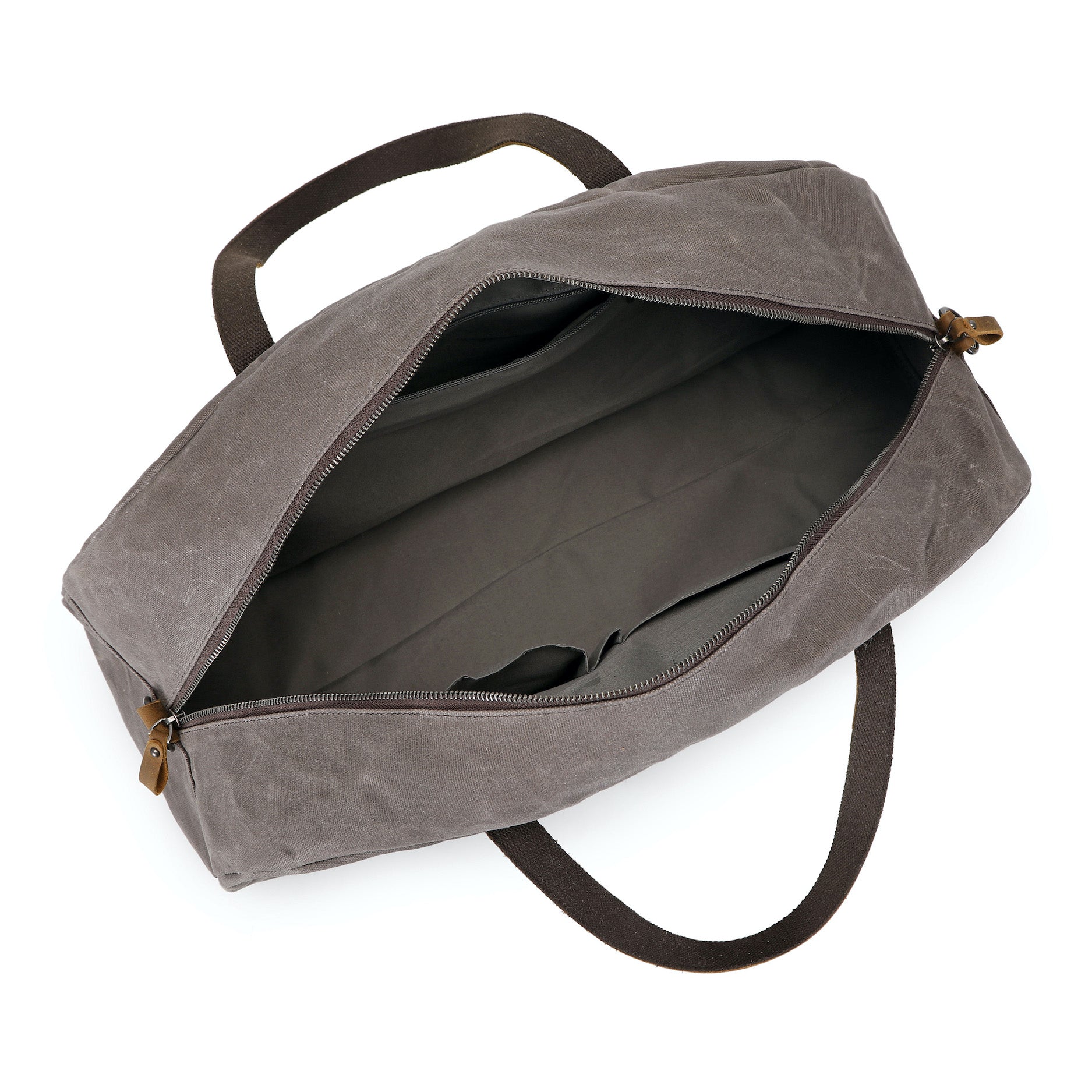 BOB - Sac de voyage en cuir véritable et toile enduite - Gris