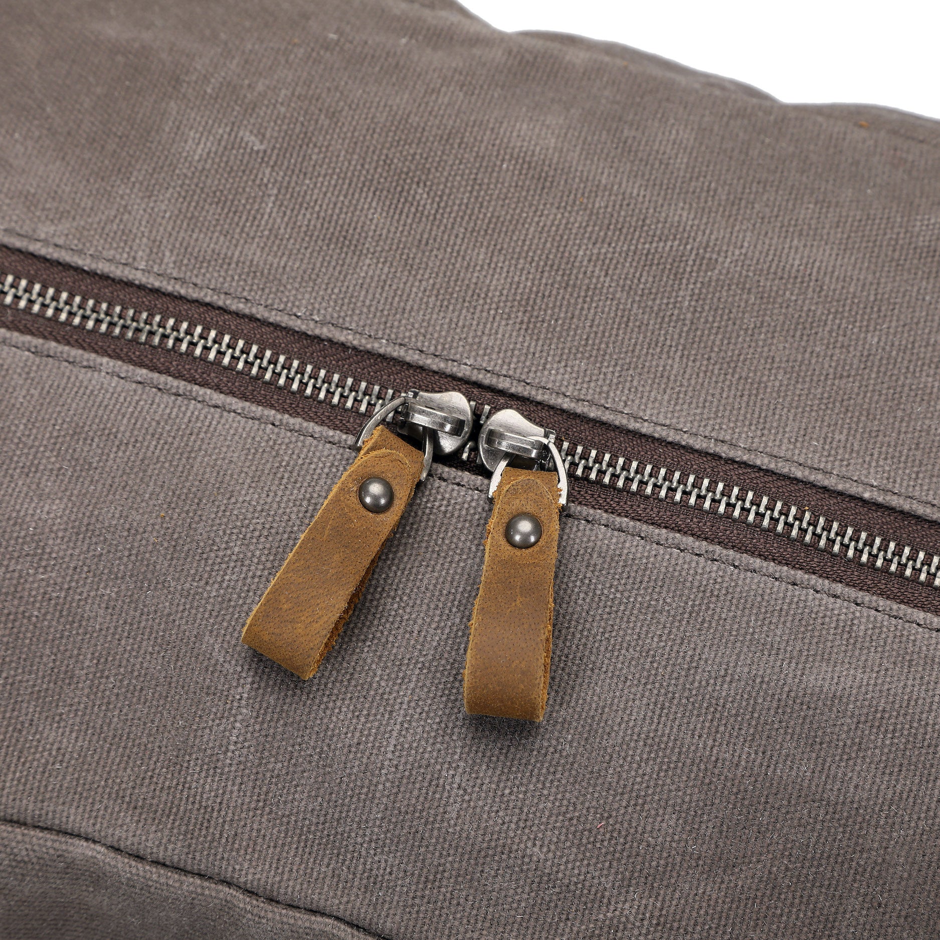 BOB - Sac de voyage en cuir véritable et toile enduite - Gris