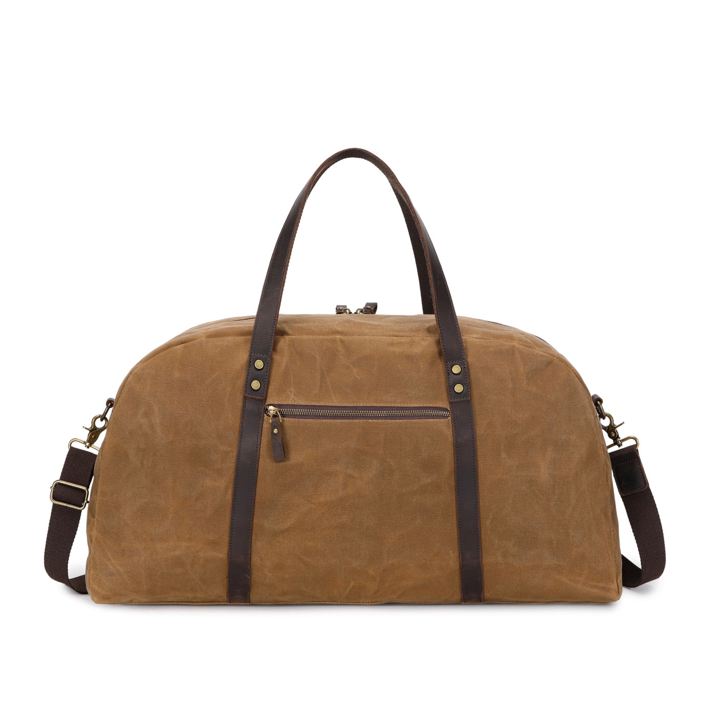 BOB - Sac de voyage en cuir véritable et toile enduite - Camel