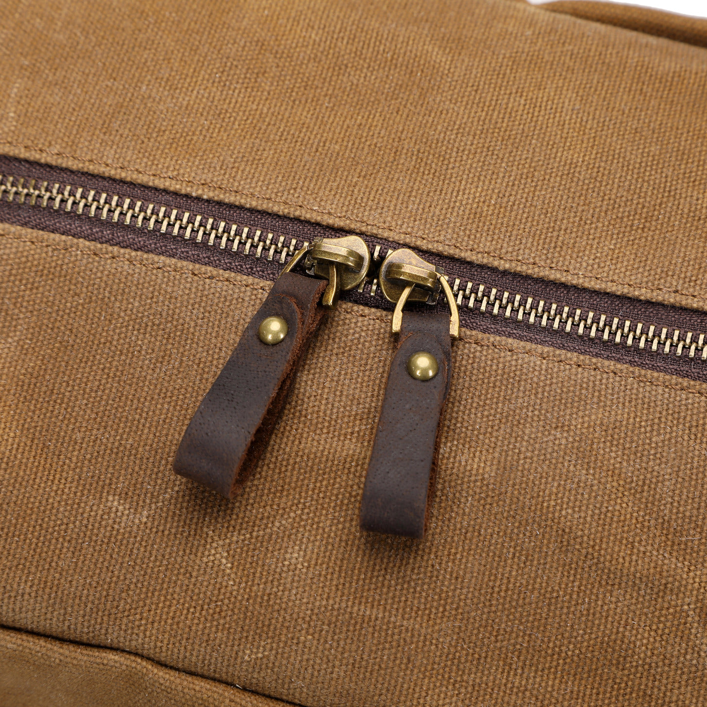 BOB - Sac de voyage en cuir véritable et toile enduite - Camel