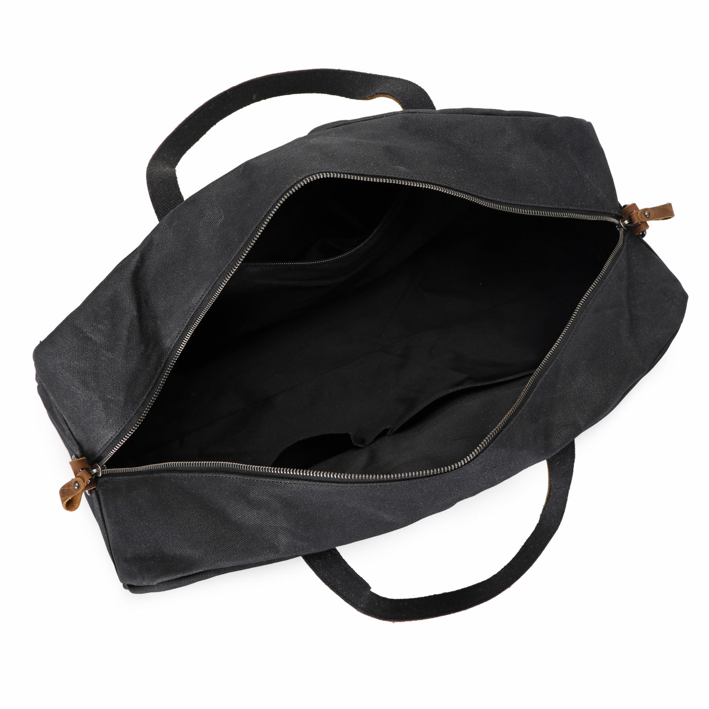 BOB - Sac de voyage en cuir véritable et toile enduite - Noir