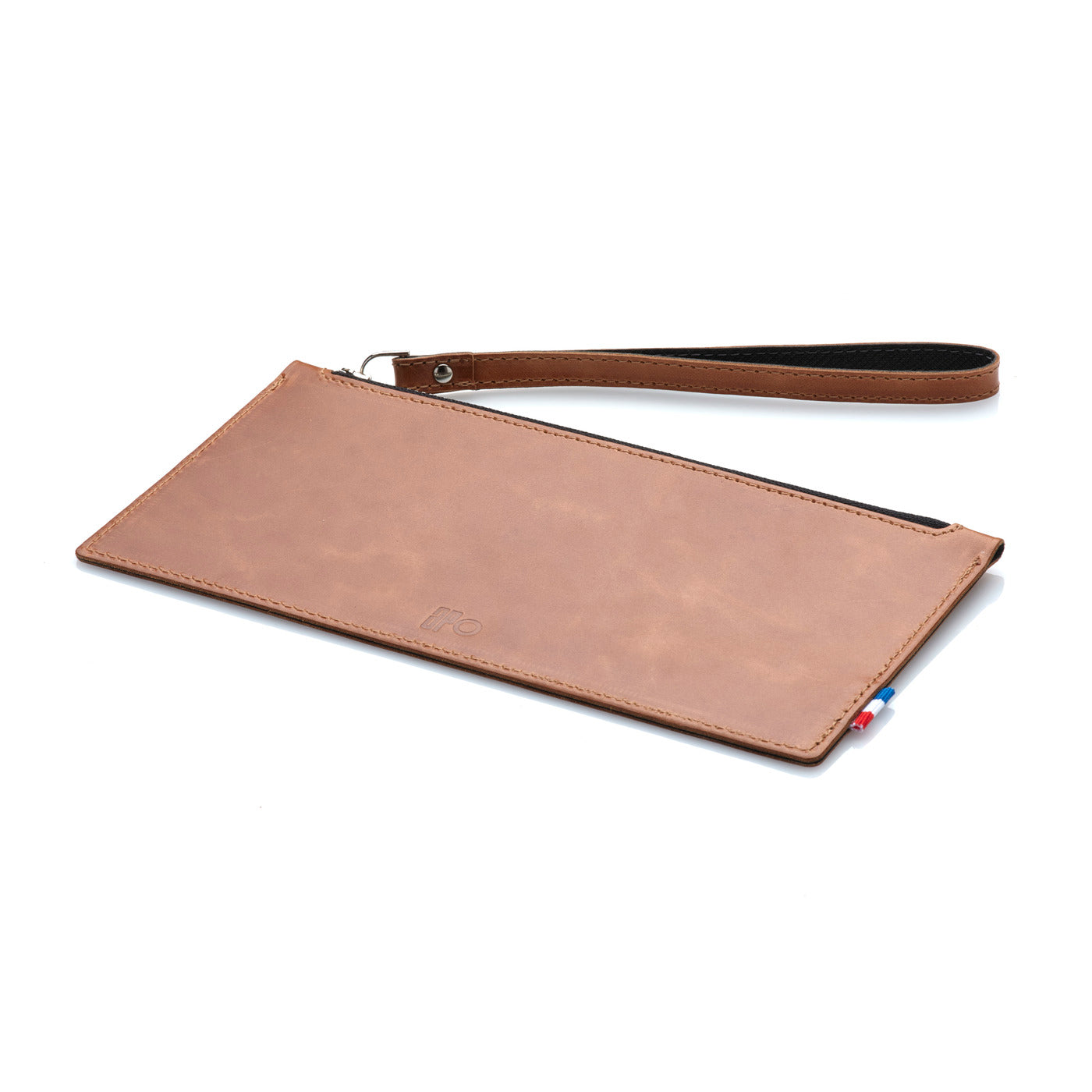 NICO - Trousse en cuir patiné - Cognac