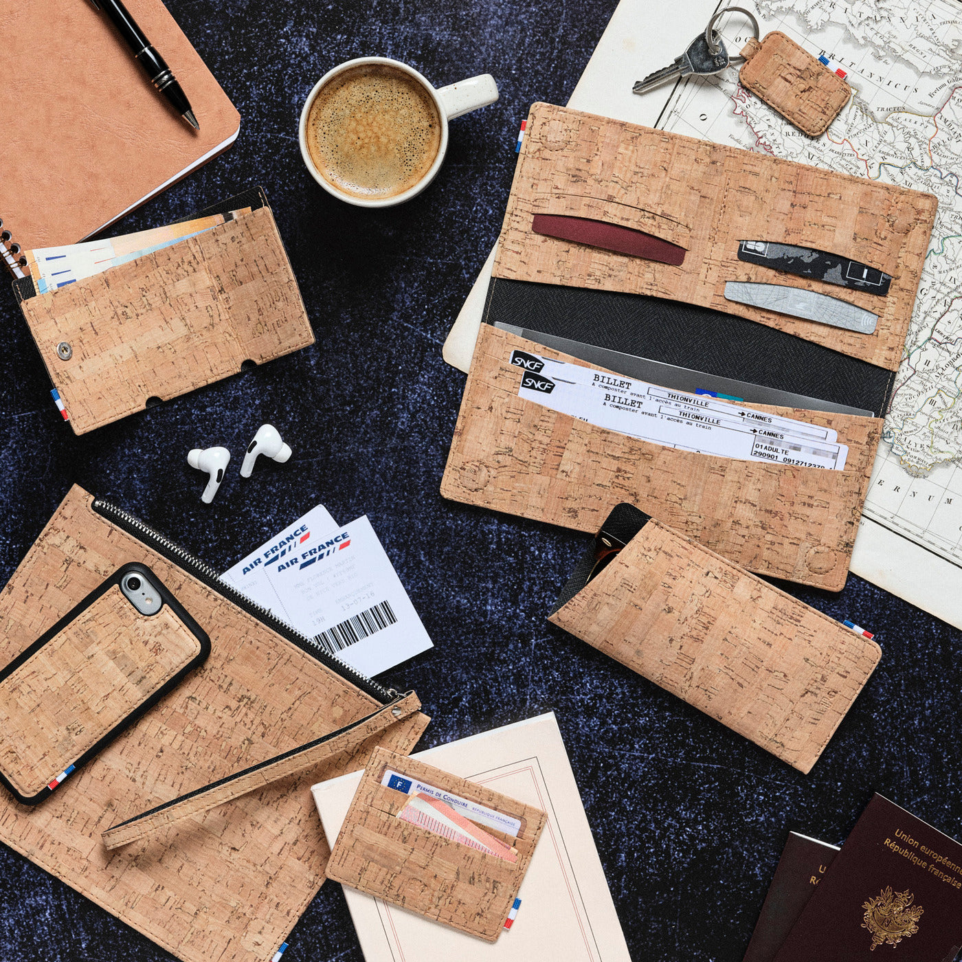 ALEX - Pochette en liège - Naturel