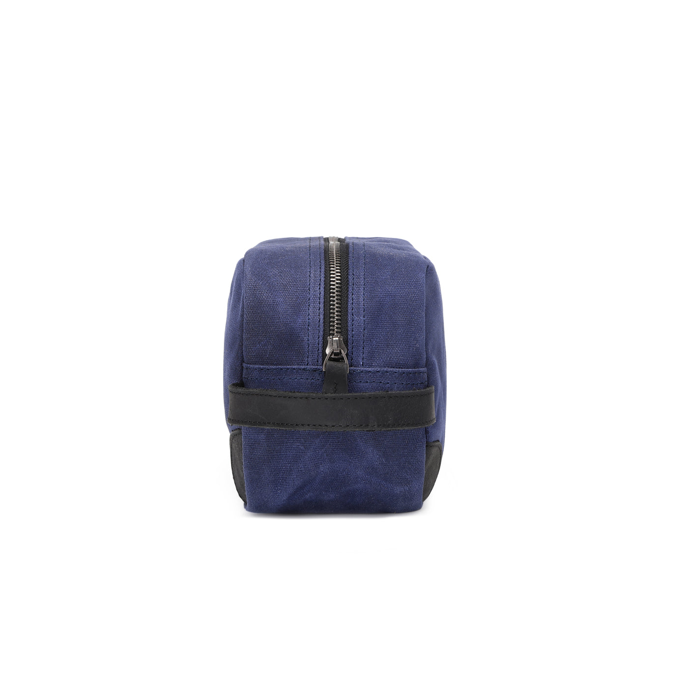 TOM - Trousse de toilette en cuir véritable et toile enduite - Bleu