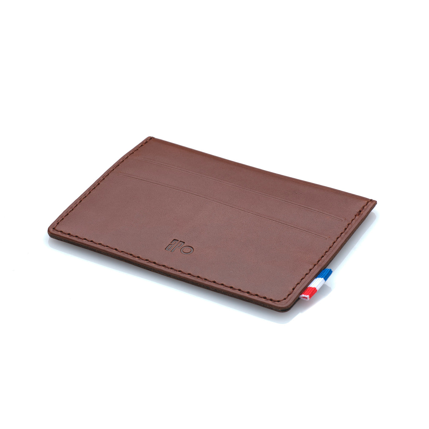 GUS - Porte-cartes horizontal en cuir patiné - Chocolat