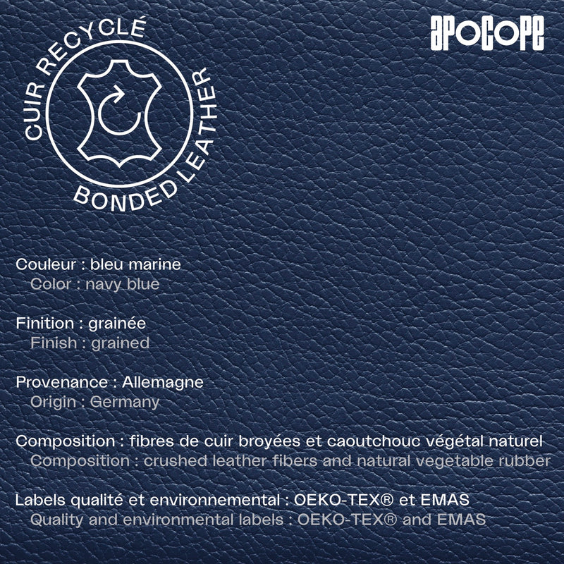 VINCE - Protège-cahier A5 en cuir recyclé - Bleu
