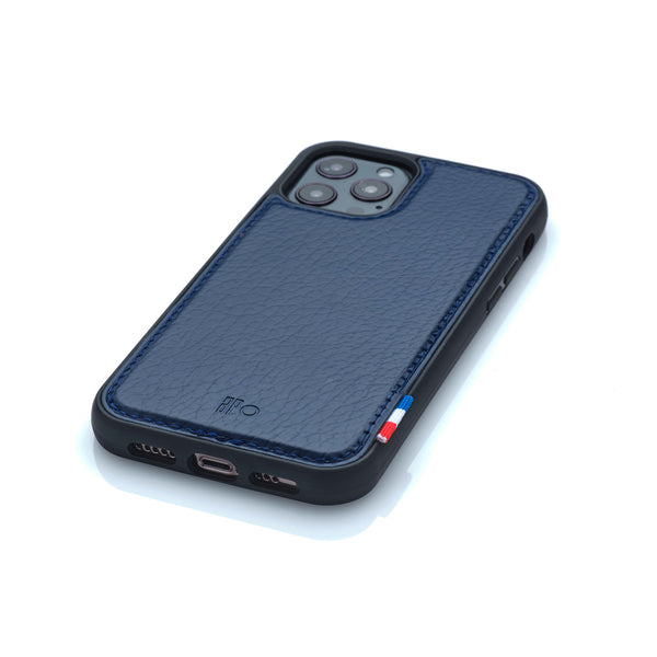 SAM - Coque iPhone 12 / 12 Pro en cuir recyclé - Bleu
