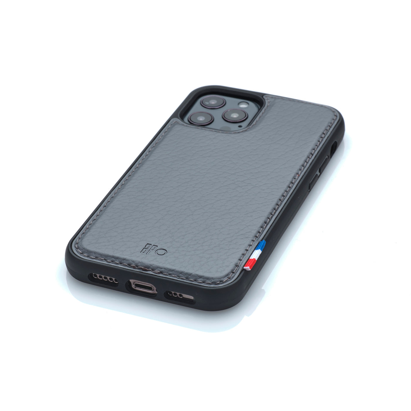 SAM - Coque iPhone 12 / 12 Pro en cuir recyclé - Gris