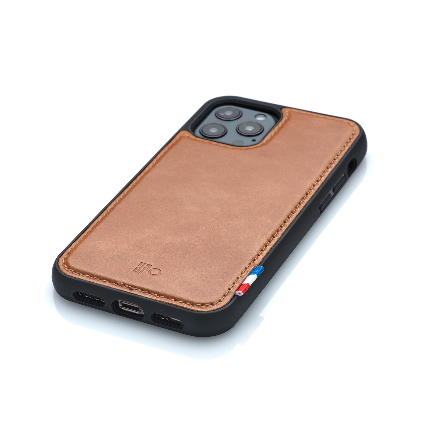 SAM - Coque iPhone 12 / 12 Pro en cuir patiné - Cognac