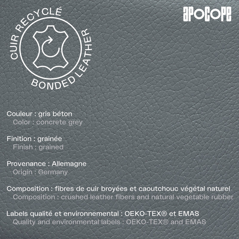 SAM - Coque iPhone 12 Pro Max en cuir recyclé - Gris
