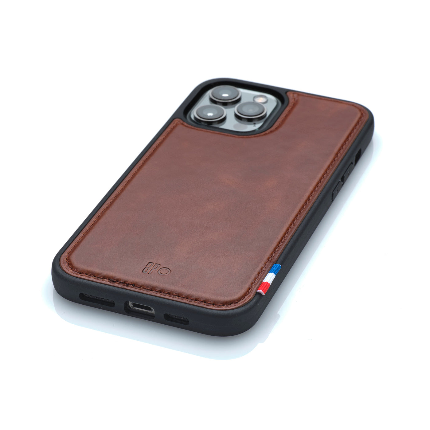 SAM - Coque iPhone 12 Pro Max en cuir patiné - Chocolat