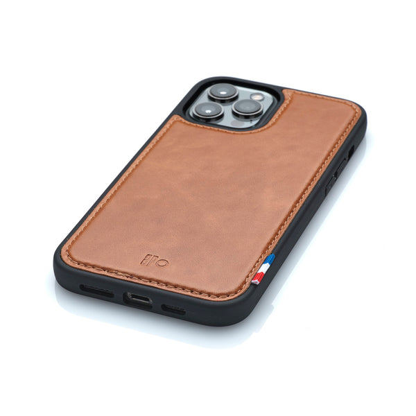 SAM - Coque iPhone 12 Pro Max en cuir patiné - Cognac